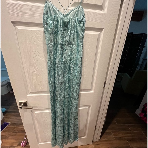 Speechless Blue Sequin Maxi Dress Mermaid Size 9 - Picture 11 of 13